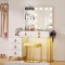 Miu Vanity Makeup Set with Mirror Lights, Dressing Table with 6 Drawers, Adjustable Lighting, Charging Station, Vanity Makeup Table